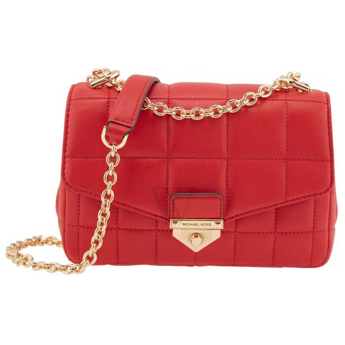 Michael Kors Ladies Soho Small Quilted Leather Shoulder Bag in Red