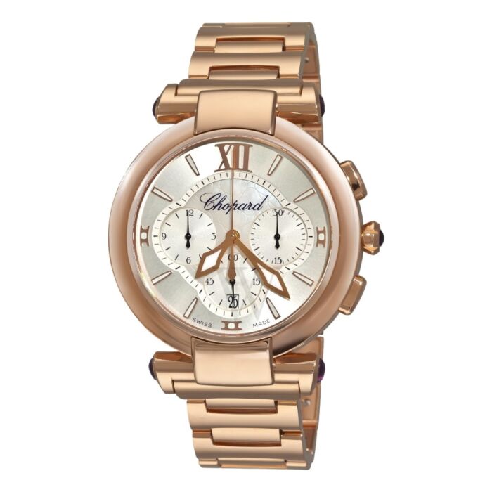 Women's Elite Moonphase 18kt Rose Gold Silver Dial Watch