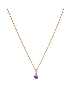 AMOUR Tanzanite and Diamond Pendant with Chain In 10K Rose Gold