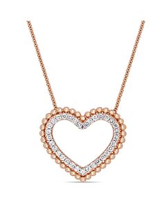 AMOUR 1/2 CT TW Diamond Heart Necklace In 14K Rose Gold