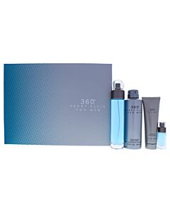 360 by Perry Ellis for Men - 4 Pc Gift Set 3.4oz EDT Spray, 6.8oz Deodorizing Body Spray, 3.0oz Shower Gel, 0.25oz EDT Spray