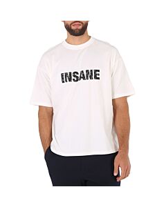 424 Men's Insane Graphic-print White Cotton T-shirt