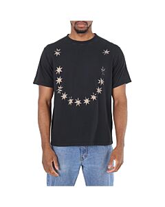 424 Men's Star Print T-Shirt in Black