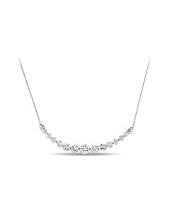 AMOUR 5.07 CT TGW Created White Sapphire Necklace In 10K White Gold