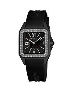 Women's Black Mother of Pearl Dial Black Silicon