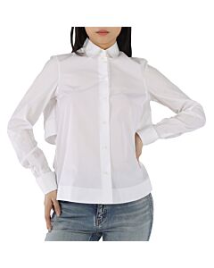 Alaia Ladies Blanc Ruffled Back Shirt
