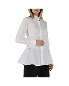 Alaia Ladies White Japanese Poplin Corset Shirt