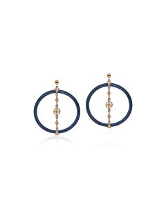 ALOR Blueberry Cable Lace Round Earrings with 18kt Rose Gold & Diamonds