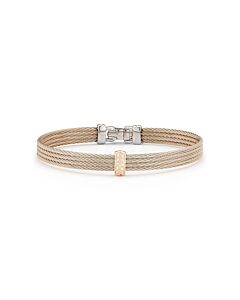 ALOR Carnation Cable Barred Bracelet with 18kt Rose Gold & Diamonds