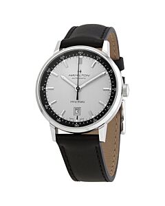 Men's American Classic Intra-Matic (Calfskin) Leather Beige and Black Dial Watch