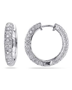 Amour 1/2 CT TW Diamond Hoop Earrings in Sterling Silver
