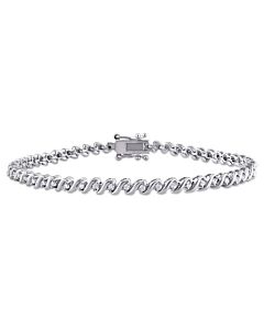 AMOUR 1/2 CT TW Diamond S-shape Tennis Bracelet In Sterling Silver