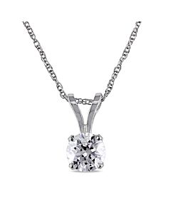 Amour 1/4 CT TW Diamond Solitaire Pendant with Chain in 14k White Gold JMS003201