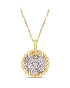 AMOUR 1/5 CT TW Diamond Cluster Pendant with Chain In 10K Yellow Gold