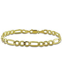 AMOUR Men's Figaro Chain Bracelet In 10K Yellow Gold (7 Mm/9 Inch)