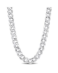 AMOUR 12.5mm Curb Chain Necklace In Sterling Silver, 24 In