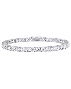 Amour 14 1/4 CT White Sapphire Sterling Silver Bracelet