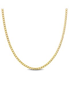 Amour 2.3mm Curb Link Chain Necklace in 10k Yellow Gold - 24 in