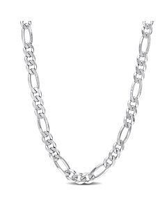 AMOUR 5.5mm Figaro Chain Necklace In Sterling Silver, 20 In