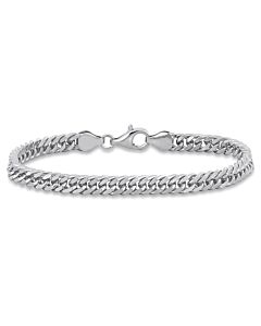 Amour 5.5mm Double Curb Link Chain Braclet in Sterling Silver