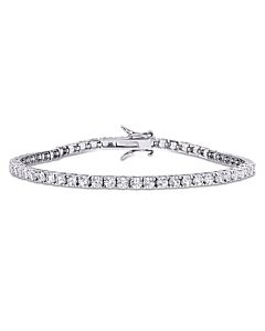 AMOUR 8 1/4 CT TGW Created White Sapphire Tennis Bracelet In Sterling Silver