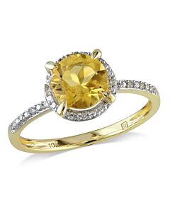 Amour Citrine Diamond 10K Yellow Gold Ring