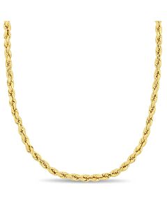 AMOUR 18 Inch Rope Chain Necklace In 10K Yellow Gold (3 Mm)