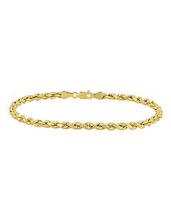 AMOUR Men's Rope Chain Bracelet In 10K Yellow Gold (4 Mm/9 Inch)
