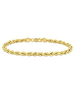 AMOUR Men's Rope Chain Bracelet In 10K Yellow Gold (5 Mm/9 Inch)