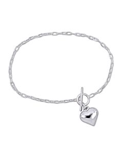 Amour Heart Charm Bracelet in Sterling Silver