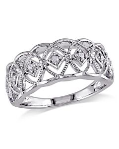Amour Sterling Silver 1/10 CT TDW Diamond Ring
