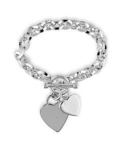 AMOUR Heart Charms Charm Bracelet In Sterling Silver