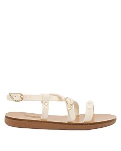 Ancient Greek Sandals Kids Off White Leather Soft Pearl Sandals
