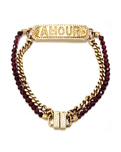 Apm Monaco Amour Chain And Bead Crystal Bracelet