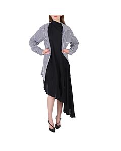 Balenciaga Ladies Black Twisted Layered Shirt-effect Asymmetric Dress, Brand Size 34 (US Size 0)