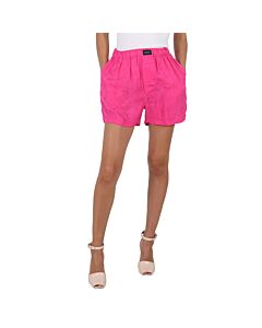Balenciaga Ladies Pink Pajama Flower Logo Shorts, Brand Size 36 (US Size 8)