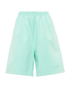Balenciaga Mint Logo Cotton Sweat Shorts