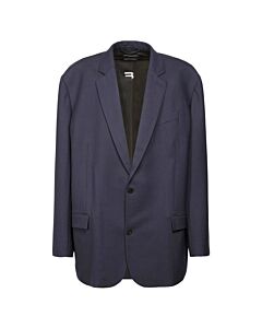 Balenciaga Navy Wool Single-Breasted Blazer Jacket