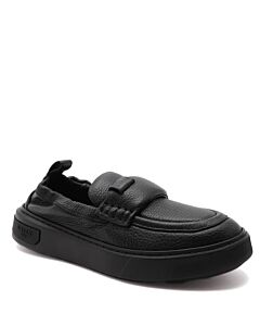 Bally Black Mauro Leather Slip-On Sneakers