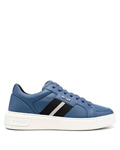 Bally Blue Neon Leather Moony Low-Top Sneakers