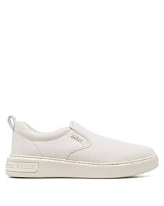Bally White Mardy Calf Plain Slip-On Sneakers, Brand Size 7.5 ( US Size 8.5 )