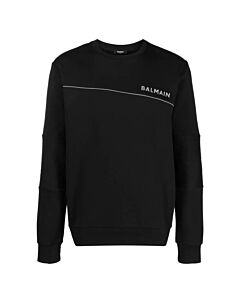 Balmain Men's Reflective Logo Print Cotton Sweatshirt