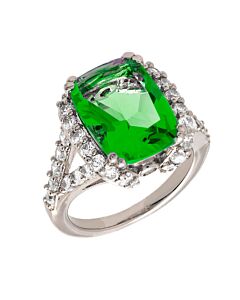 Bertha Juliet Collection Women's 18k WG Plated Green Statement Fashion Ring