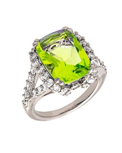 Bertha Juliet Collection Women's 18k WG Plated Light Green Statement Fashion Ring
