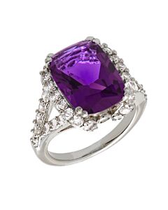 Bertha Juliet Collection Women's 18k WG Plated Purple Statement Fashion Ring