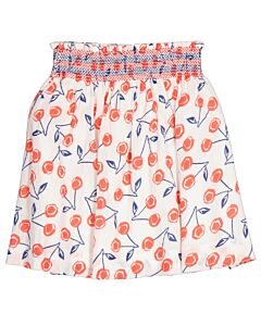 Bonpoint Girls Cherry Print Noumea Cotton Skirt