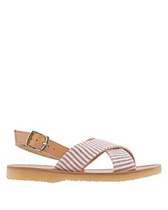 Bonpoint Girls Rouge Striped Strappy Sandals
