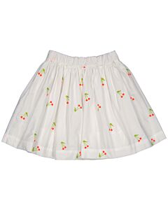 Bonpoint Girls Suzon Cherry Print Embroidered Cotton Skirt
