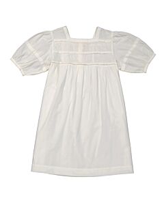 Bonpoint Girls White Lait Embroidered Cotton Voile Dress