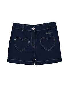 Bonton Girls Heart Cotton Denim Shorts